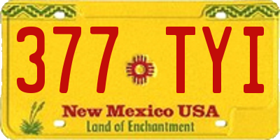 NM license plate 377TYI