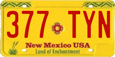 NM license plate 377TYN
