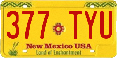 NM license plate 377TYU