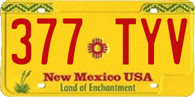 NM license plate 377TYV