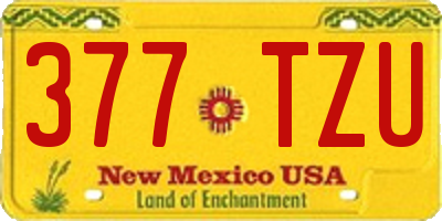 NM license plate 377TZU