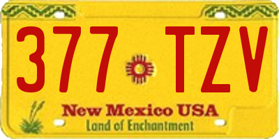 NM license plate 377TZV