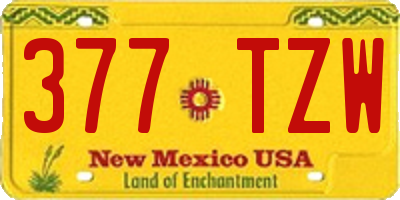 NM license plate 377TZW