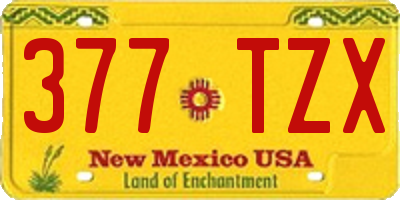 NM license plate 377TZX