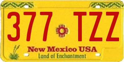 NM license plate 377TZZ