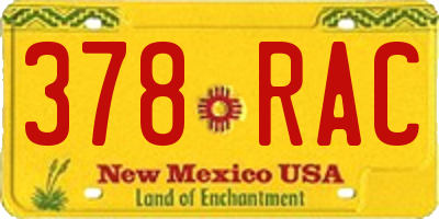 NM license plate 378RAC