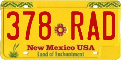 NM license plate 378RAD