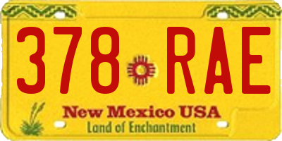 NM license plate 378RAE