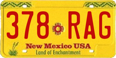 NM license plate 378RAG