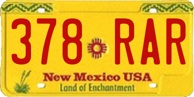 NM license plate 378RAR
