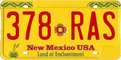 NM license plate 378RAS