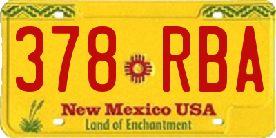 NM license plate 378RBA
