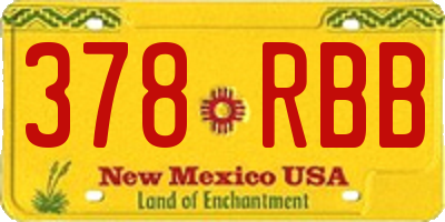 NM license plate 378RBB