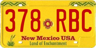 NM license plate 378RBC