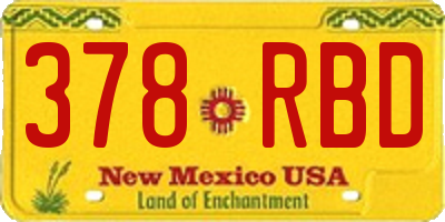 NM license plate 378RBD