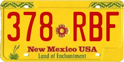 NM license plate 378RBF