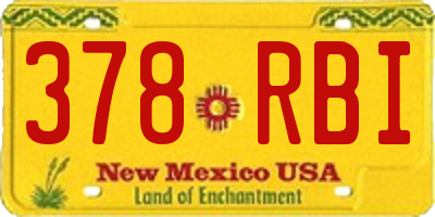 NM license plate 378RBI