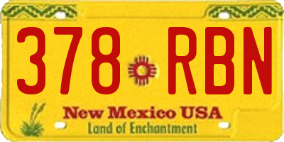 NM license plate 378RBN