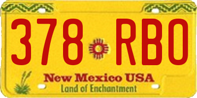 NM license plate 378RBO
