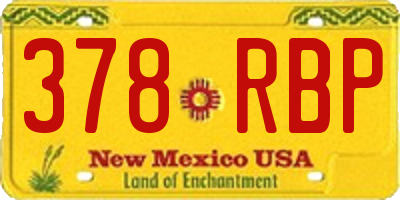 NM license plate 378RBP
