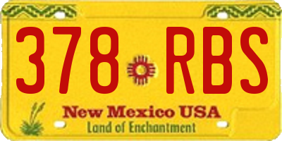 NM license plate 378RBS