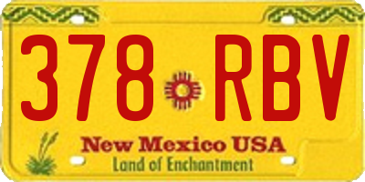 NM license plate 378RBV