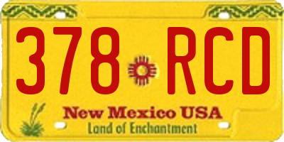 NM license plate 378RCD