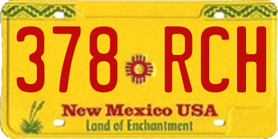 NM license plate 378RCH