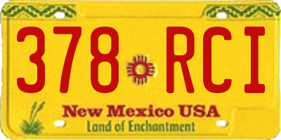 NM license plate 378RCI