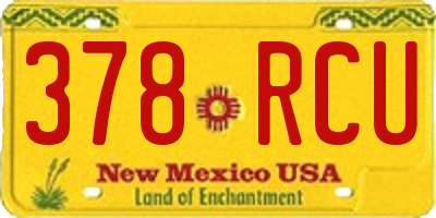NM license plate 378RCU