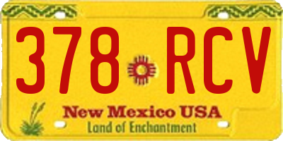 NM license plate 378RCV