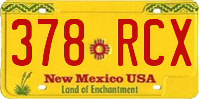 NM license plate 378RCX