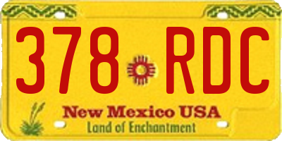 NM license plate 378RDC