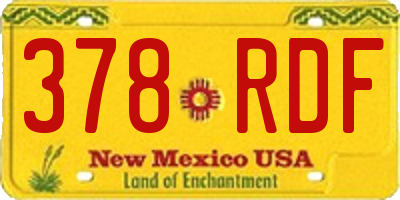 NM license plate 378RDF