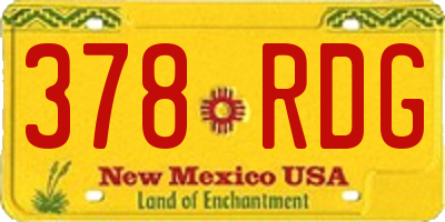 NM license plate 378RDG