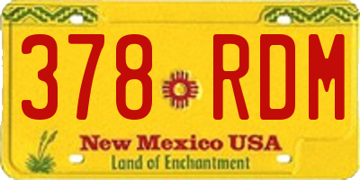 NM license plate 378RDM