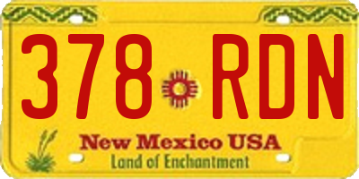 NM license plate 378RDN