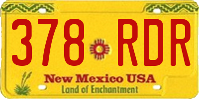 NM license plate 378RDR