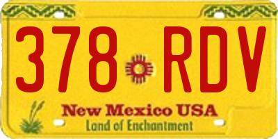 NM license plate 378RDV