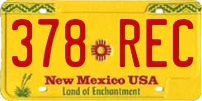NM license plate 378REC