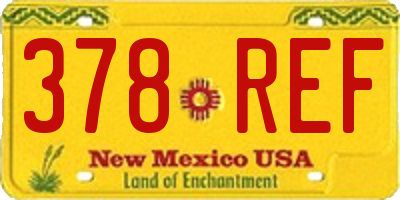 NM license plate 378REF