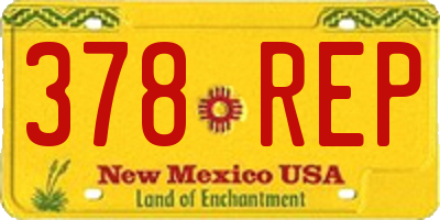 NM license plate 378REP