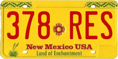 NM license plate 378RES