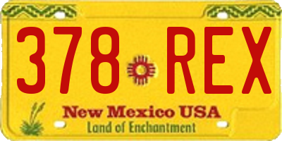 NM license plate 378REX
