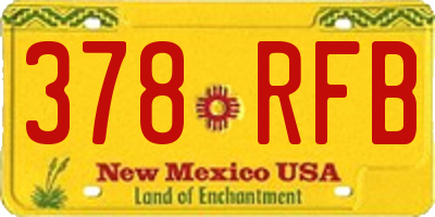 NM license plate 378RFB