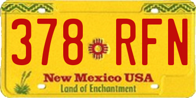 NM license plate 378RFN
