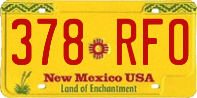 NM license plate 378RFO