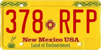 NM license plate 378RFP