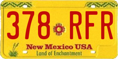 NM license plate 378RFR