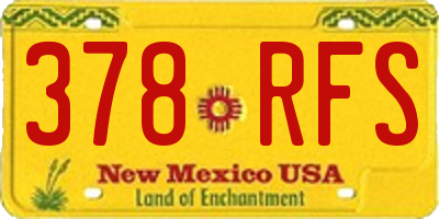 NM license plate 378RFS